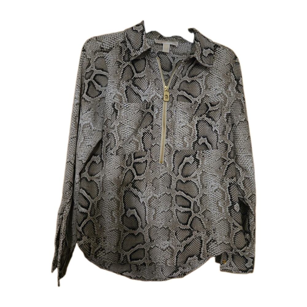 Michael Kors Women’s Snake Skin 1/4 Zip Top Size Small